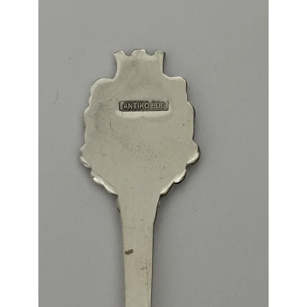 Antique 800 Silver Antiko Rose Sugar Shell Spoon - Souvenir 800 Silver Spoon